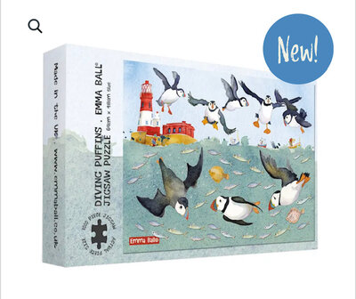 Emma Ball Jig saw puzzel &quot;Duikende papegaaiduikers&quot;