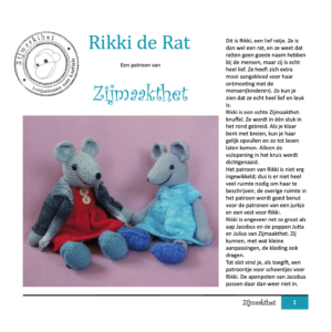 Zijmaakthet Boekje breipatroon Rikki de Rat