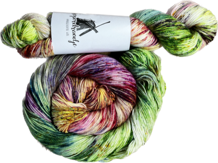Koperdraadje merino sok "Bloementuin"