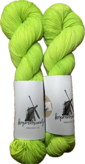 Koperdraadje merino sok High Twist &quot;Neon Groen&quot;