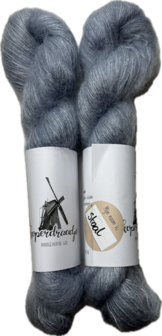 Koperdraadje kid mohair Staal