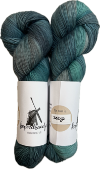 Koperdraadje merino sok HT kleur &quot;Zeeijs&quot;