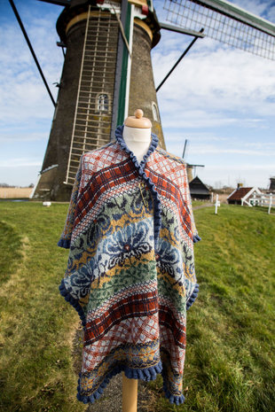 Hindelooper omslagdoek Koperdraadje