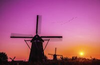 Koperdraadje merino sokkenverrassing "Molens bij avond" 