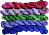 Koperdraadje merino sok HT set van 5 mini's Set 3 "lekker kleurig" Koperdraadje merino sok HT set van 5 mini's Set 3 "lekker kleurig"
