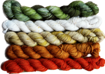 Koperdraadje merino sok HT set van 5 mini's Set 4 "Herfstig" Koperdraadje merino sok HT set van 5 mini's Set 4 "Herfstig"
