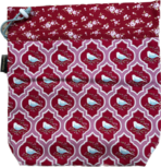 Projecttas rood/roze katoen voor een klein brei of haakwerkje Projecttas rood/roze katoen voor een klein brei of haakwerkje